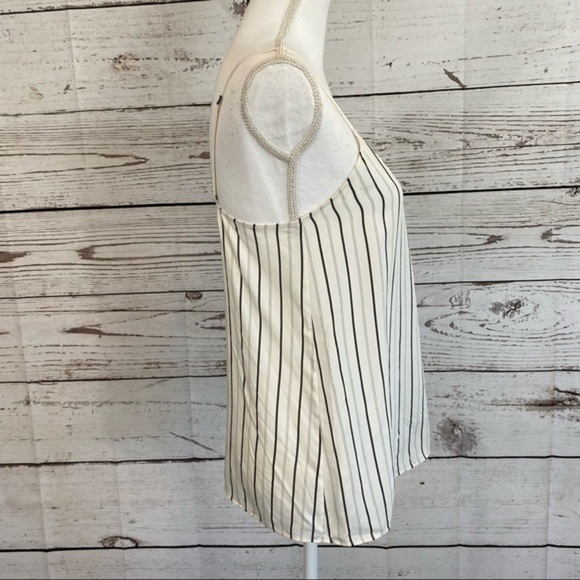 Tibi Ivory Anna Stripe Camisole Black Multi V-neck Tank Top/Cami NWT - Picture 10 of 16
